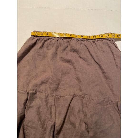 Cynthia Rowley Linen Lagenlook Boho Tattered Skirt Size L - Picture 5 of 7